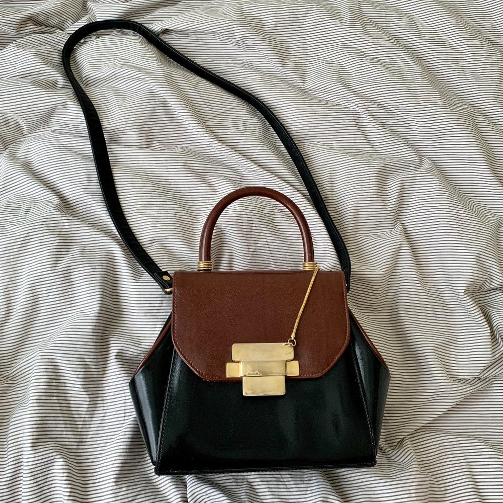 VINTAGE TOP HANDLE SATCHEL CROSSBODY HANDBAG